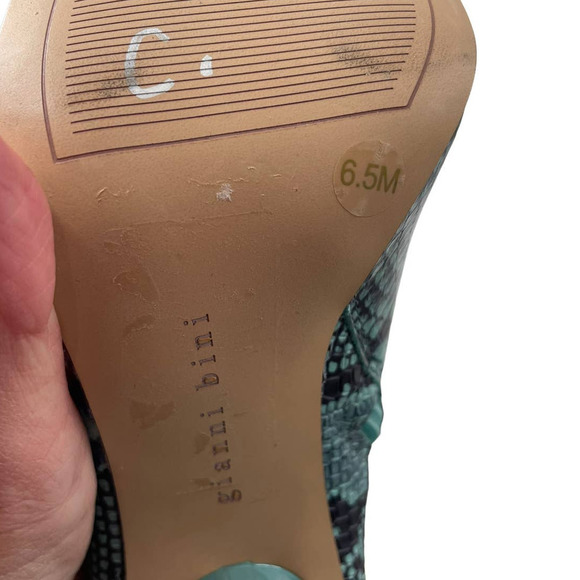 NEW GIANI BINI FAWLIE TEAL WATERS SNAKE PRINT BOOTIES - Picture 8 of 8